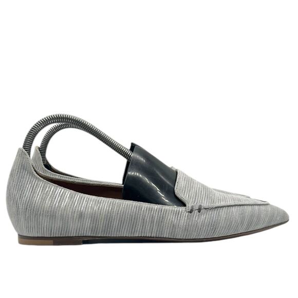 M. Gemi Flats Shoes Size 8 Stellato Sacchetto Light Gray Leather Pointed Toe - Picture 1 of 6